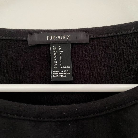 Forever21 Black Cropped Sweater with Rose Embroidery - Picture 3 of 3